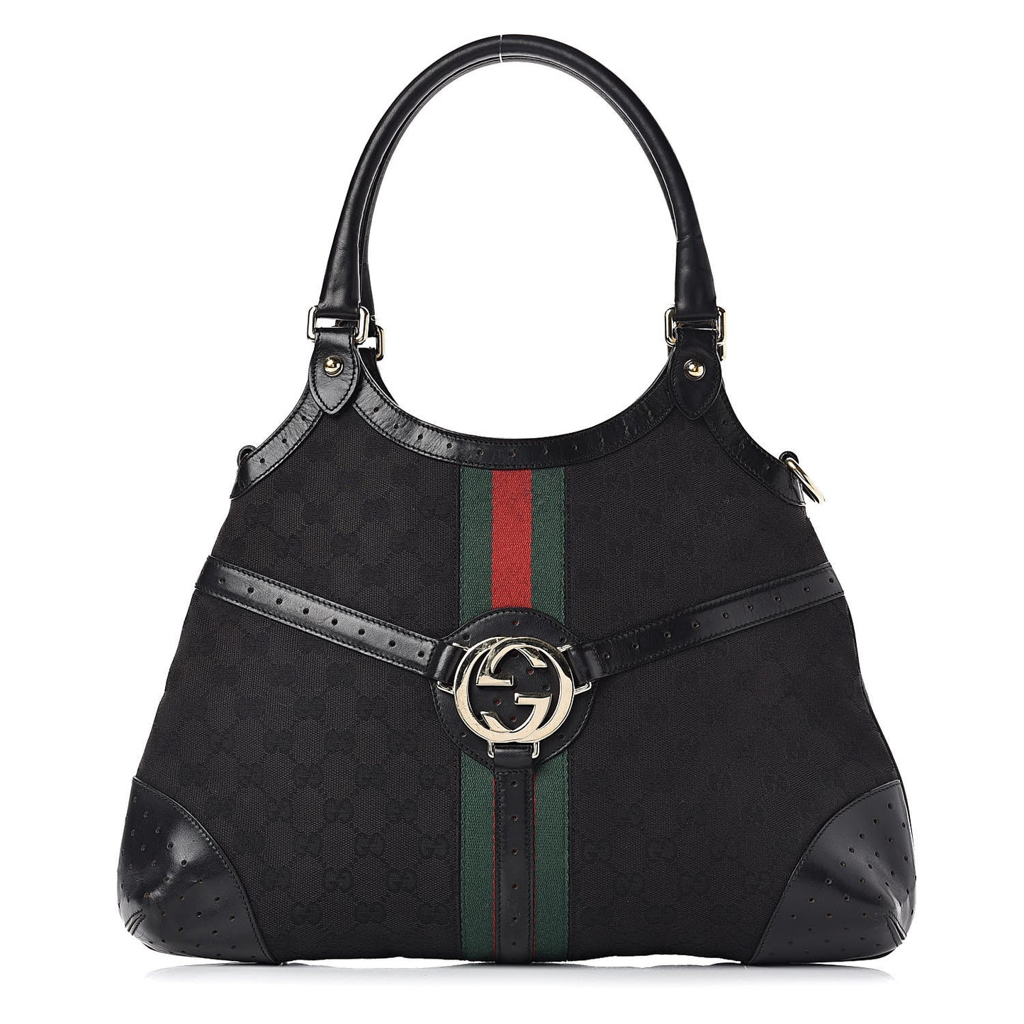 Monogram Web Reins Shoulder Bag Black