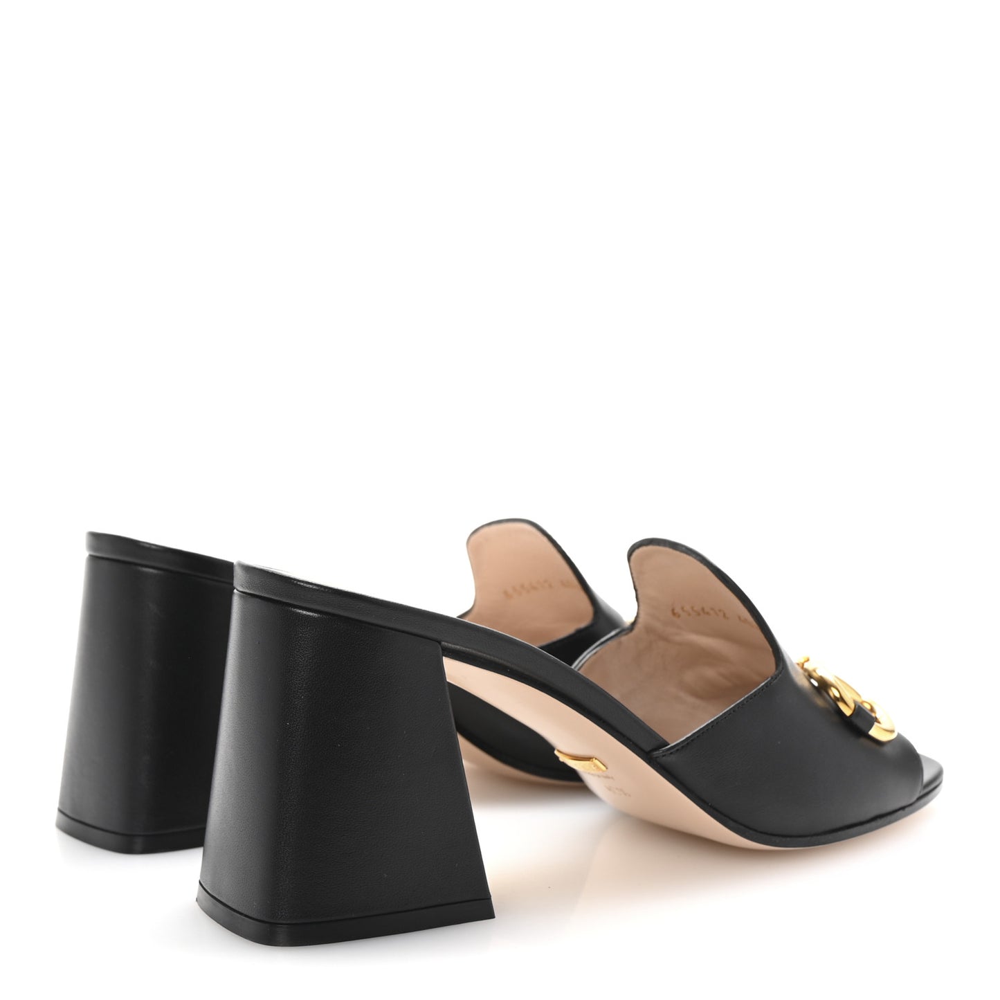 Nappa Horsebit 75mm Slide Sandals 40.5 Black