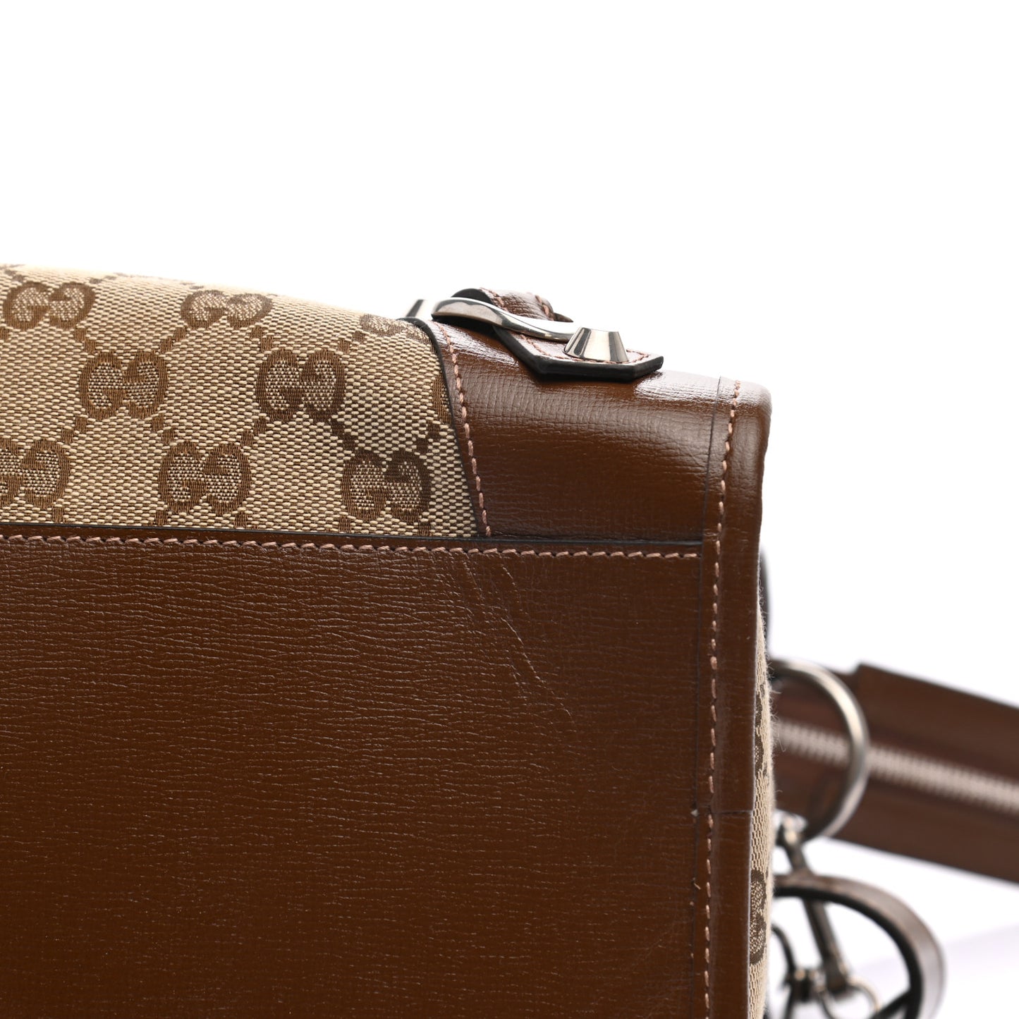 X GUCCI GG Monogram Azalea Calfskin Neo Classic Silver Hardware Medium City Beige Ebony Brown Sugar