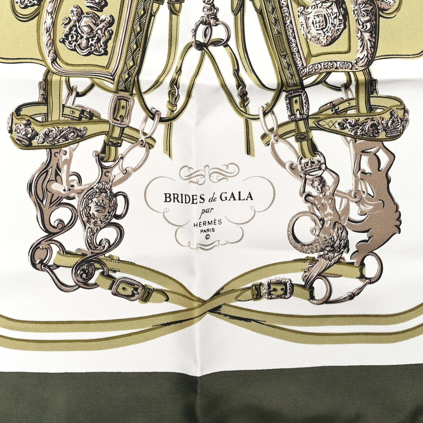 Silk Brides De Gala Pocket Square Scarf 45 Vert White