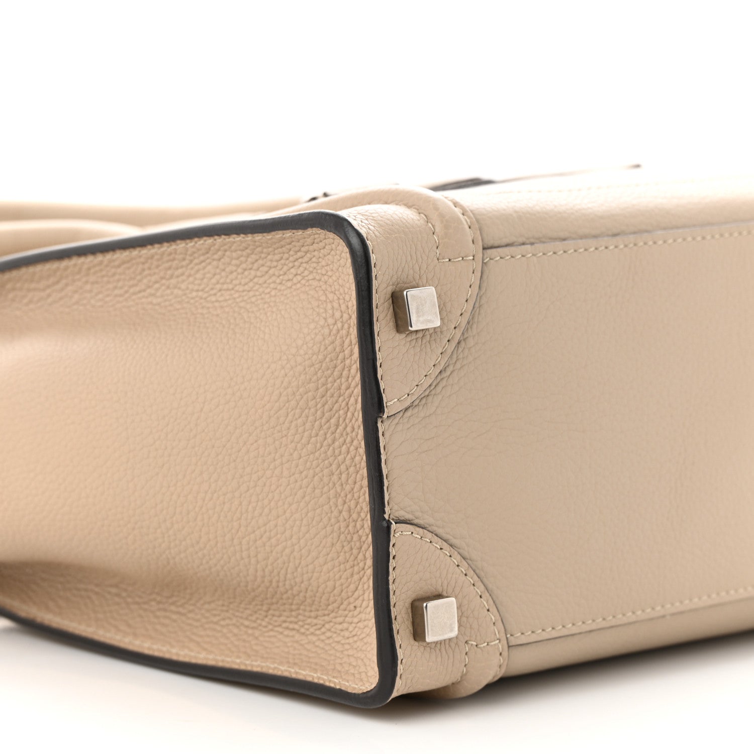 Celine Drummed Calfskin Micro Luggage Dune 9 of 10