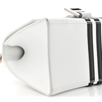 Balenciaga X ADIDAS Shiny Box Calfskin Small Hourglass Top Handle Bag Off White Black 11 of 15