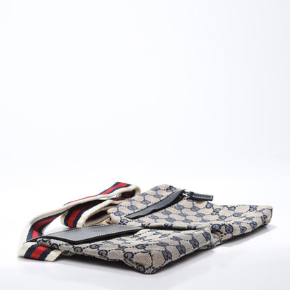 Gucci GG Monogram Web Double Pocket Belt Bag Navy 3 of 15