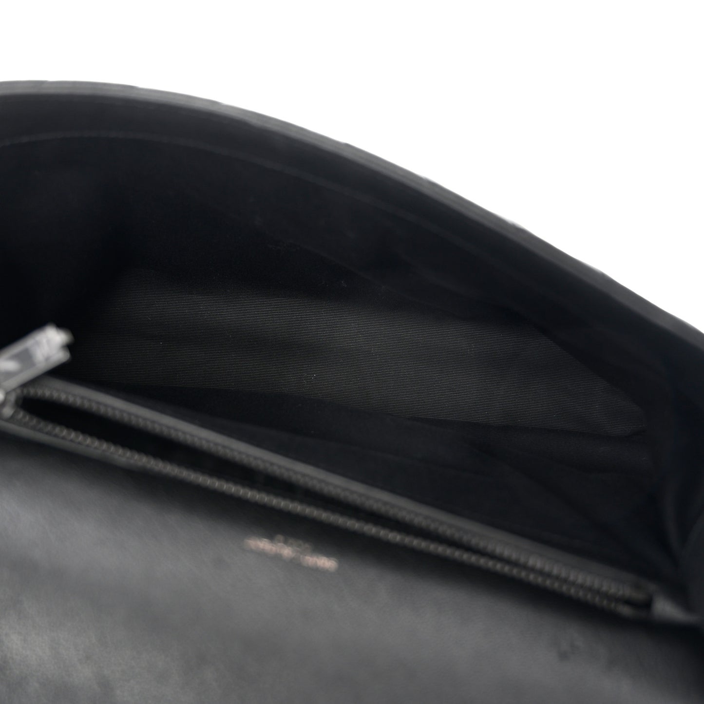 Sheepskin Matelasse Chevron Monogram Monochrome Large College Satchel Black