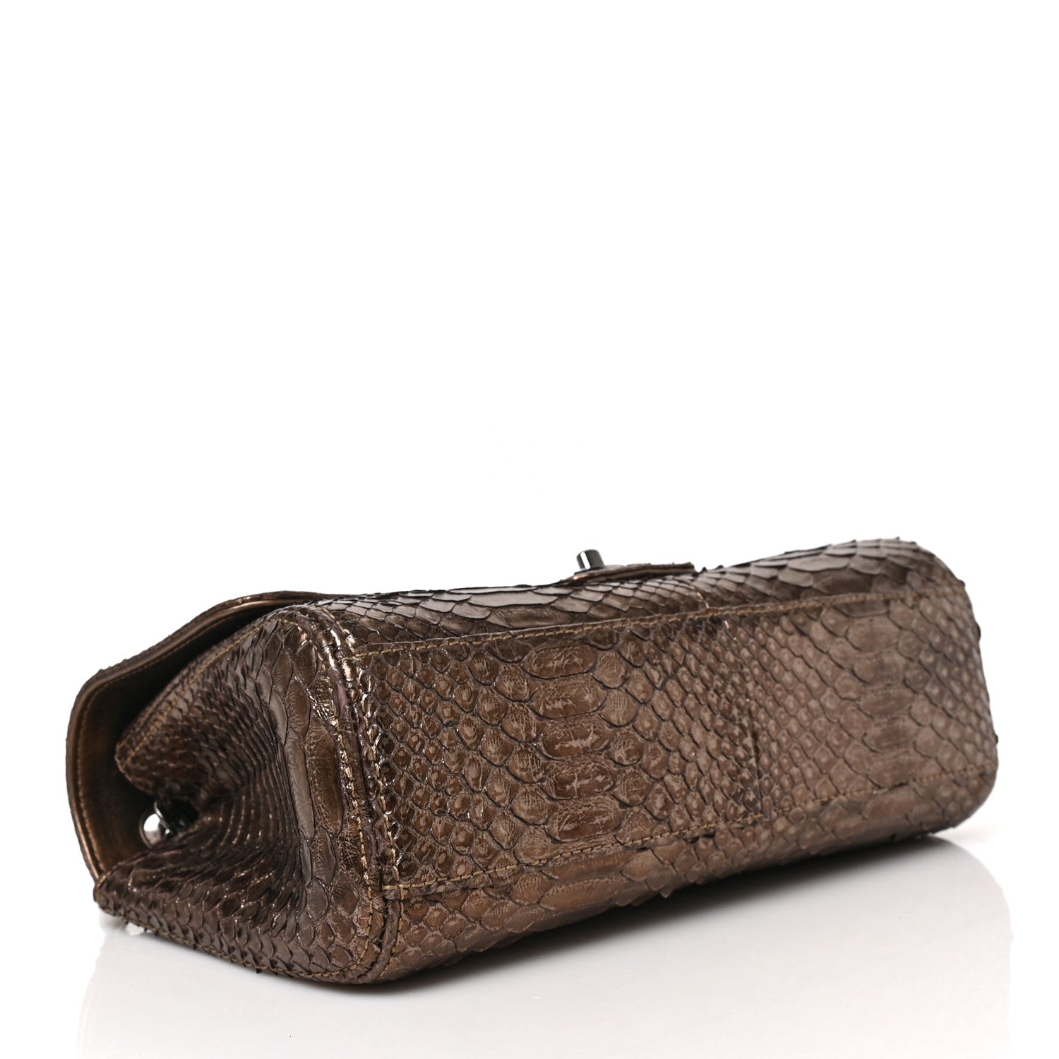 Chanel Metallic Snakeskin Medium Soho Tassel Flap Bronze 4 of 10