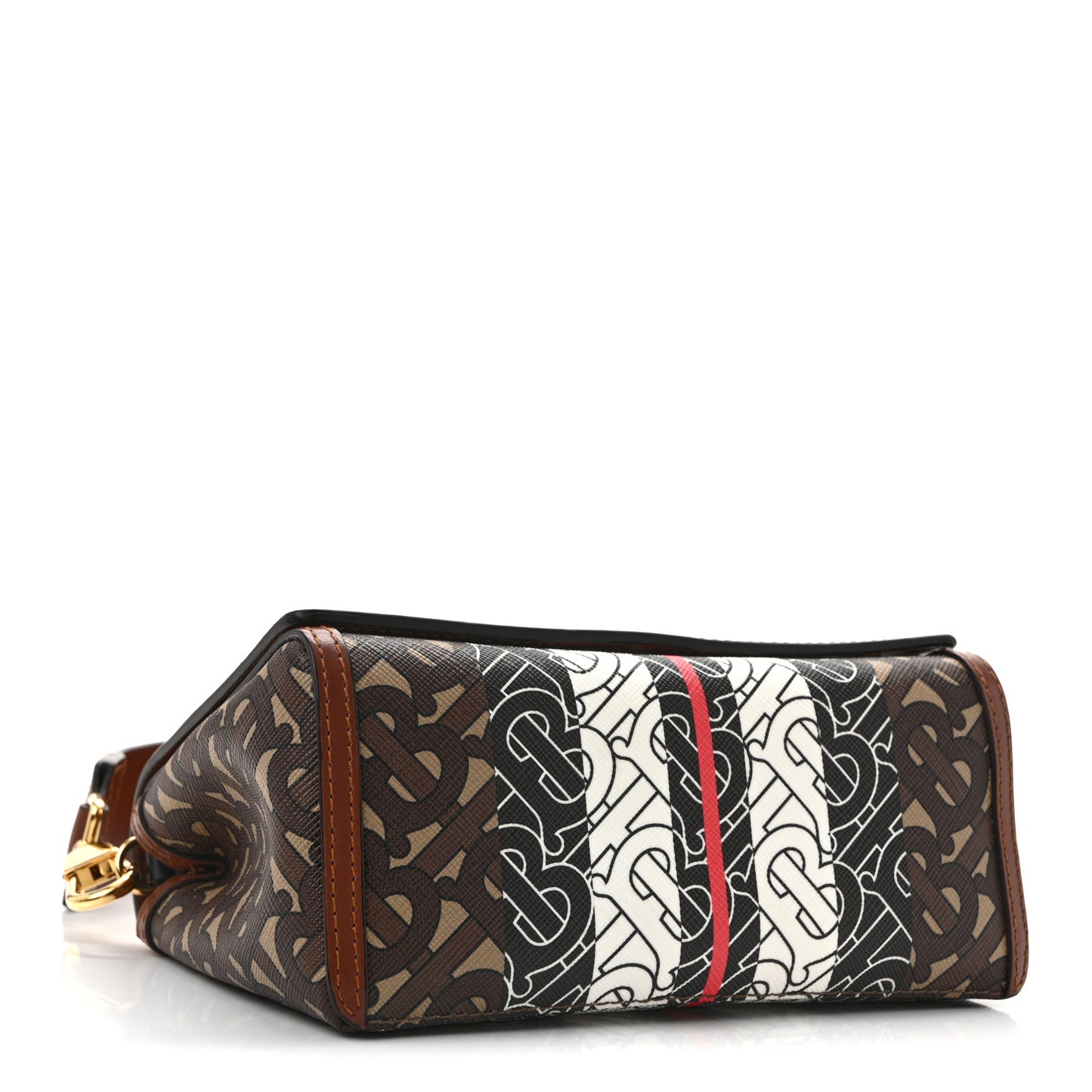E-Canvas Monogram Stripe Hackberry Crossbody Bag Bridle Brown