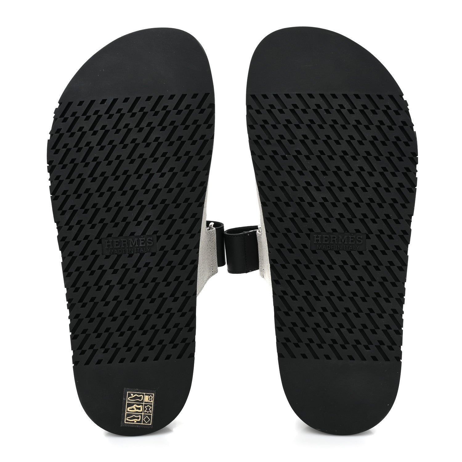 Hermes H Canvas Calfskin Mens Chypre Sandals 40 Prunoir Black 5 of 8