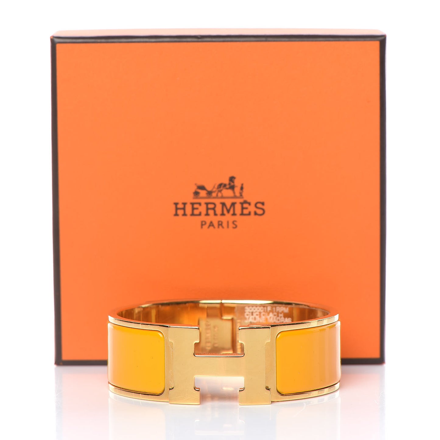Enamel Wide Clic Clac H Bracelet PM Jaune Madras