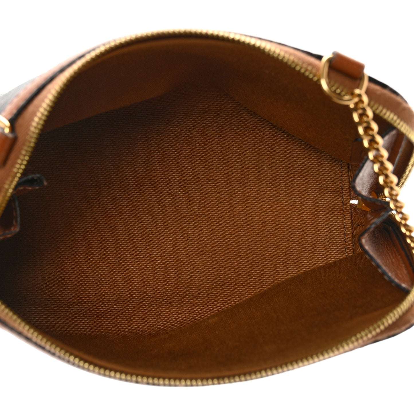 Lambskin Triomphe Canvas Embroidered Logo Clutch With Chain Tan