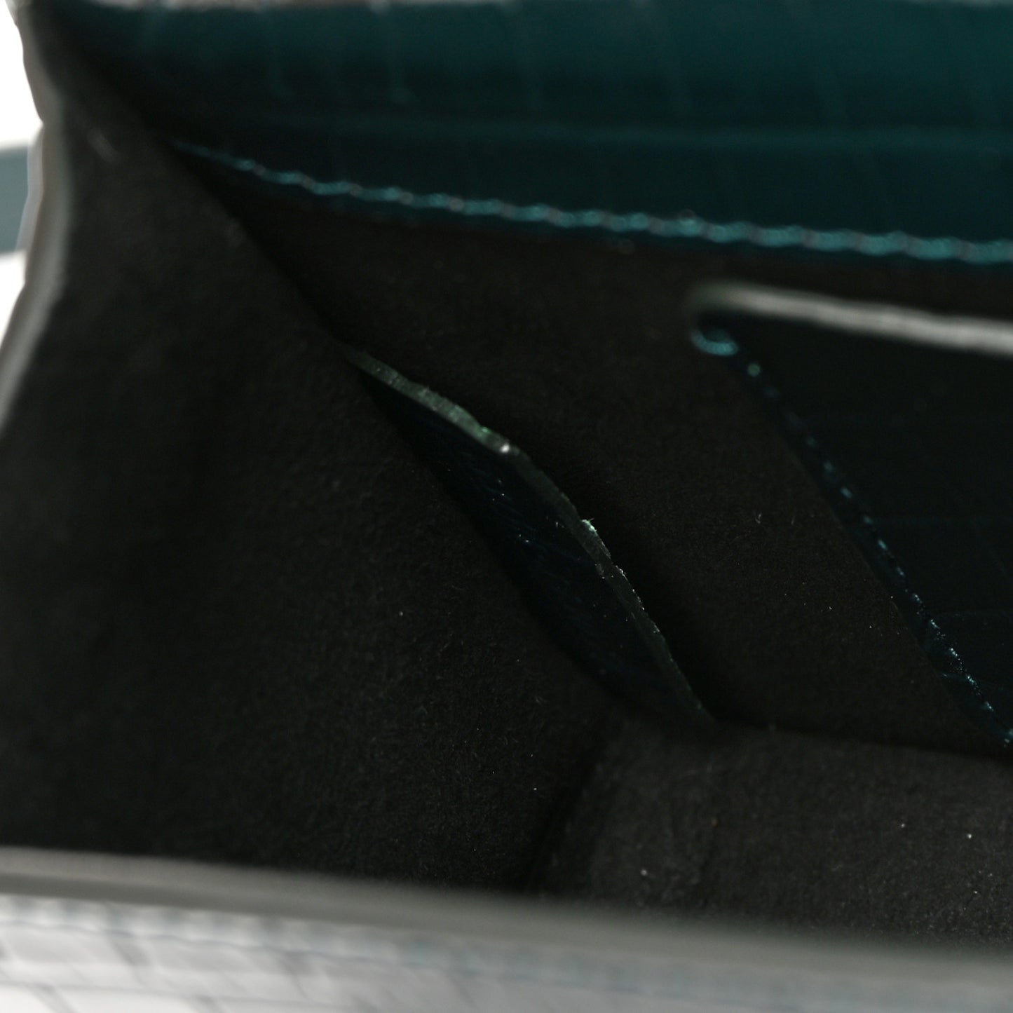 Shiny Crocodile Embossed Jeweled Satchel Emerald