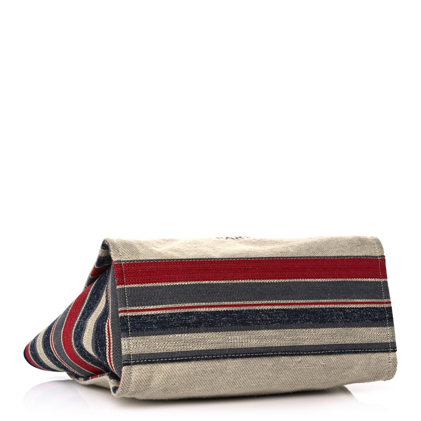 Striped Canvas Medium Deauville Tote Beige