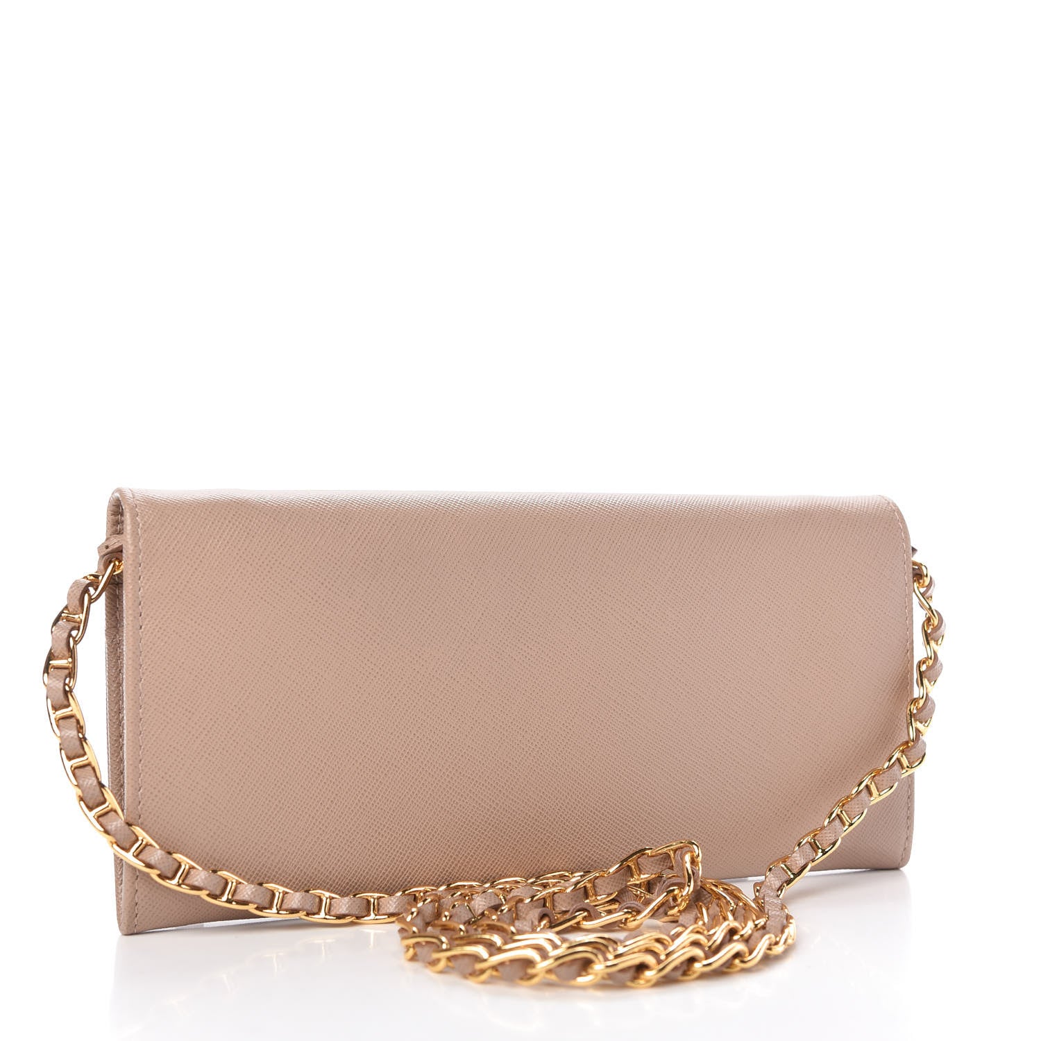 Prada Saffiano Metal Oro Chain Wallet Cammeo 3 of 12