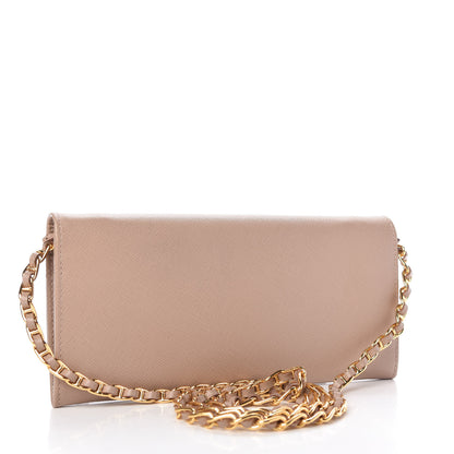 Prada Saffiano Metal Oro Chain Wallet Cammeo 3 of 12