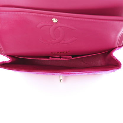 Chanel Velvet Quilted Medium Double Flap Pink 5 of 12
