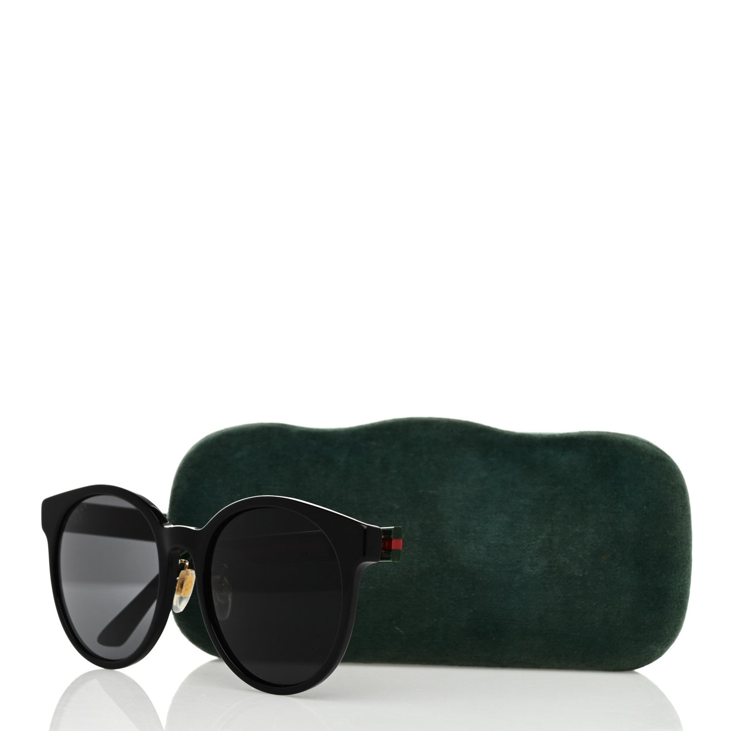 Acetate Round Frame Web Sunglasses GG0416SK Black