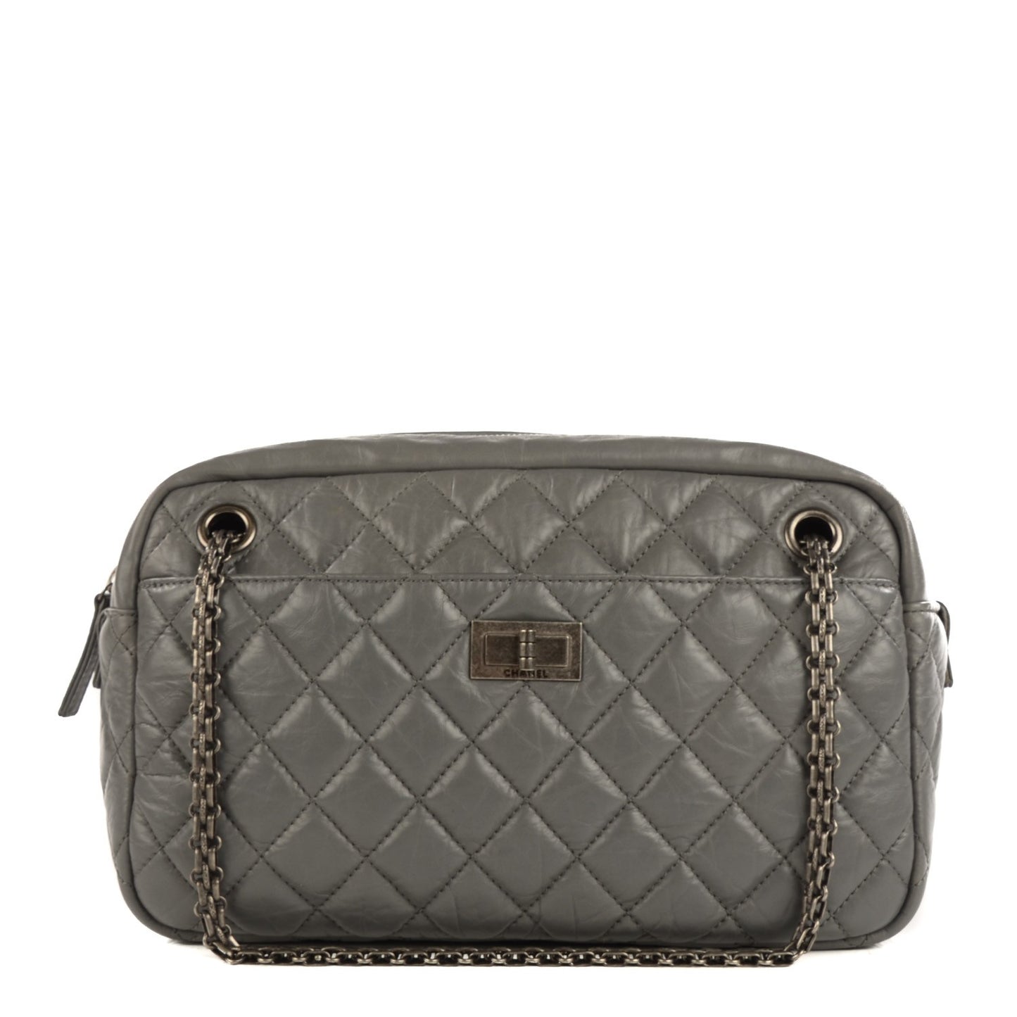 Aged Calfskin Medium Reissue Camera Case Grey