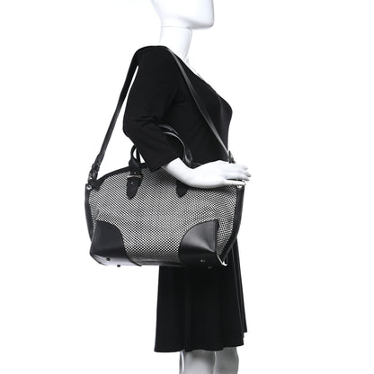 Alexander McQueen Soft Calfskin Woven Medium Legend Tote Black White 2 of 10