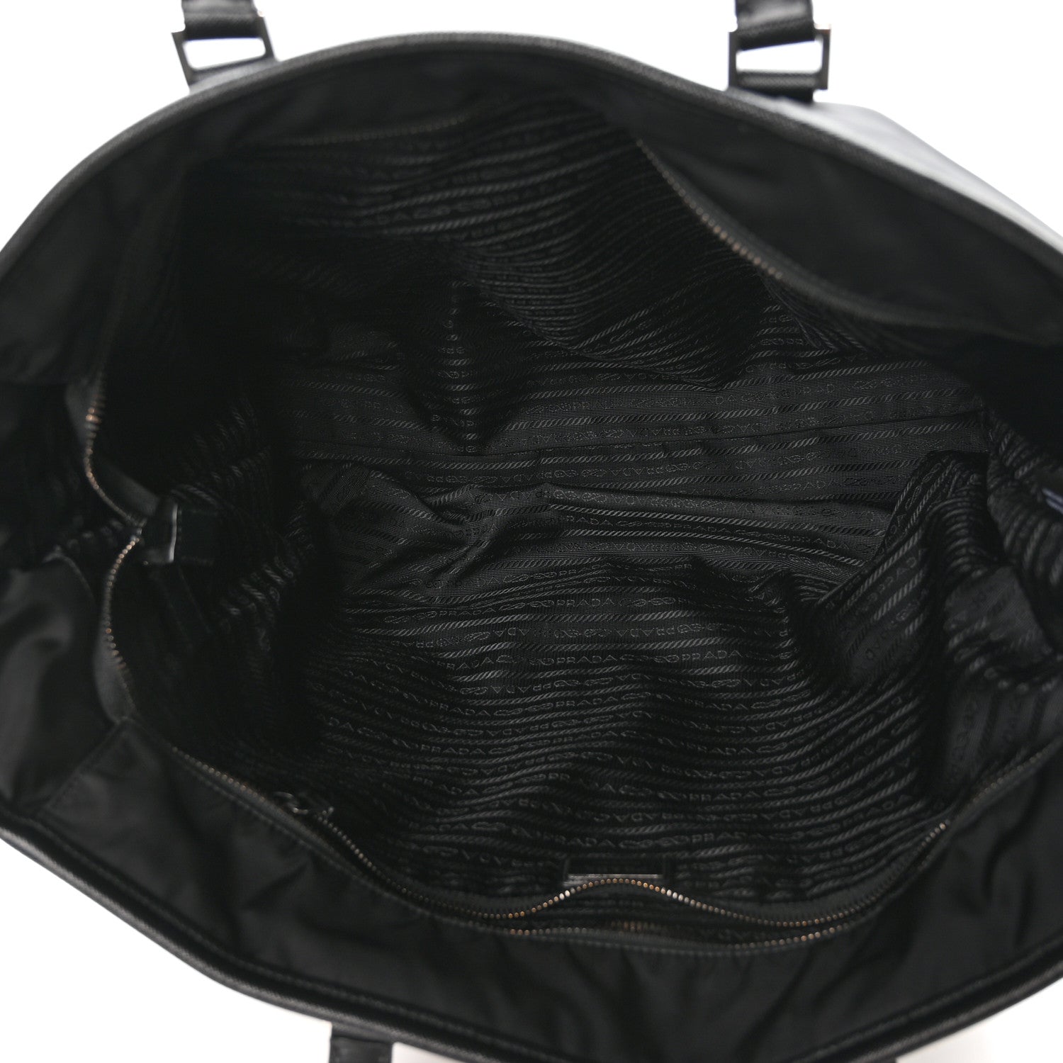 Prada Tessuto Nylon Saffiano Tote Black 5 of 9