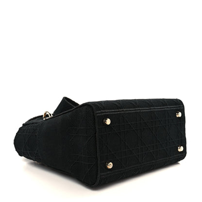 Christian Dior Canvas Embroidered Cannage Medium Lady D-Lite Black 4 of 10