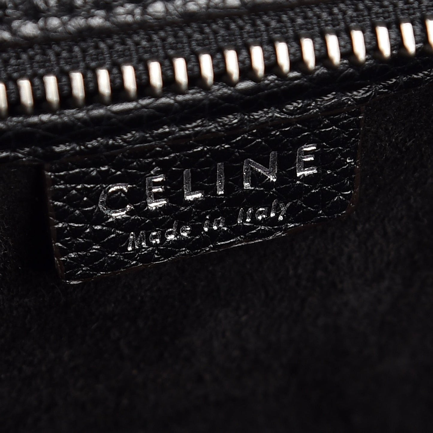 Drummed Calfskin Nano Luggage Black