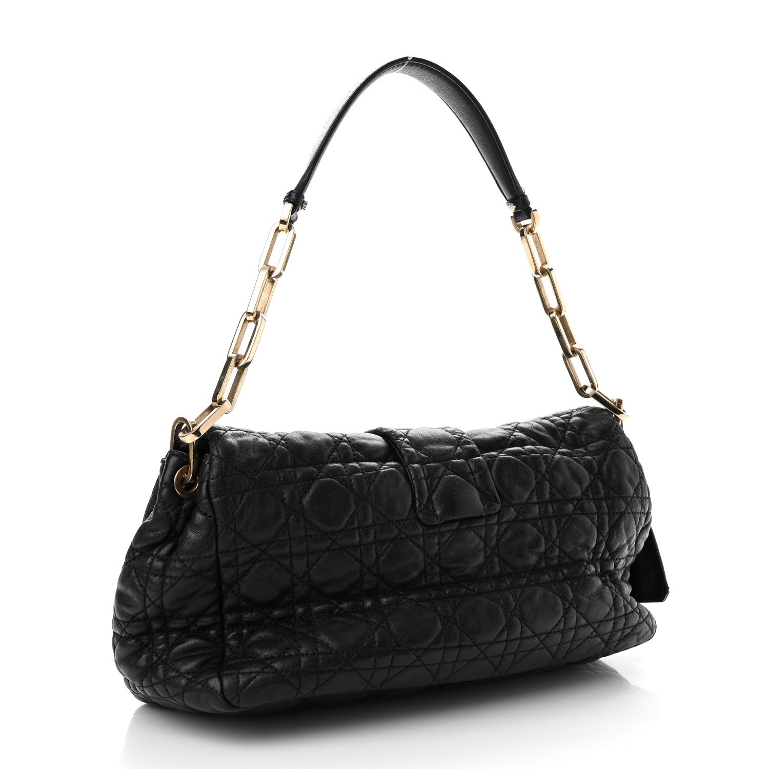 Christian Dior Lambskin Cannage Large New Lock Flap Black 2 of 9