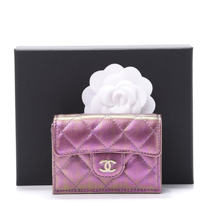 Chanel Iridescent Lambskin Small Quilted Flap Wallet Purple 9 of 9