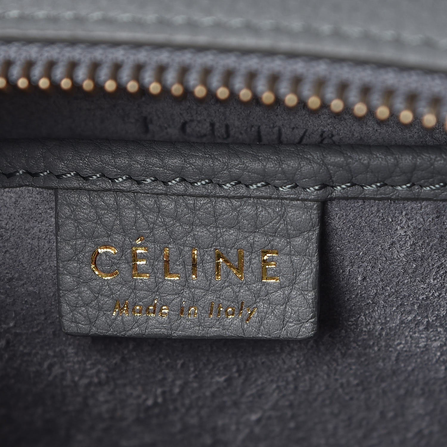 Celine Drummed Calfskin Nano Luggage Kohl 6 of 8