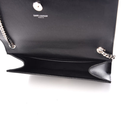 Saint Laurent Grain De Poudre Medium Classic Monogram Kate Satchel Black 5 of 12