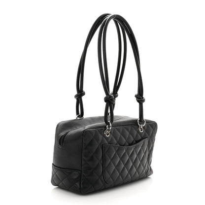 Chanel Calfskin Quilted Large Cambon Bowler Black 3 of 11