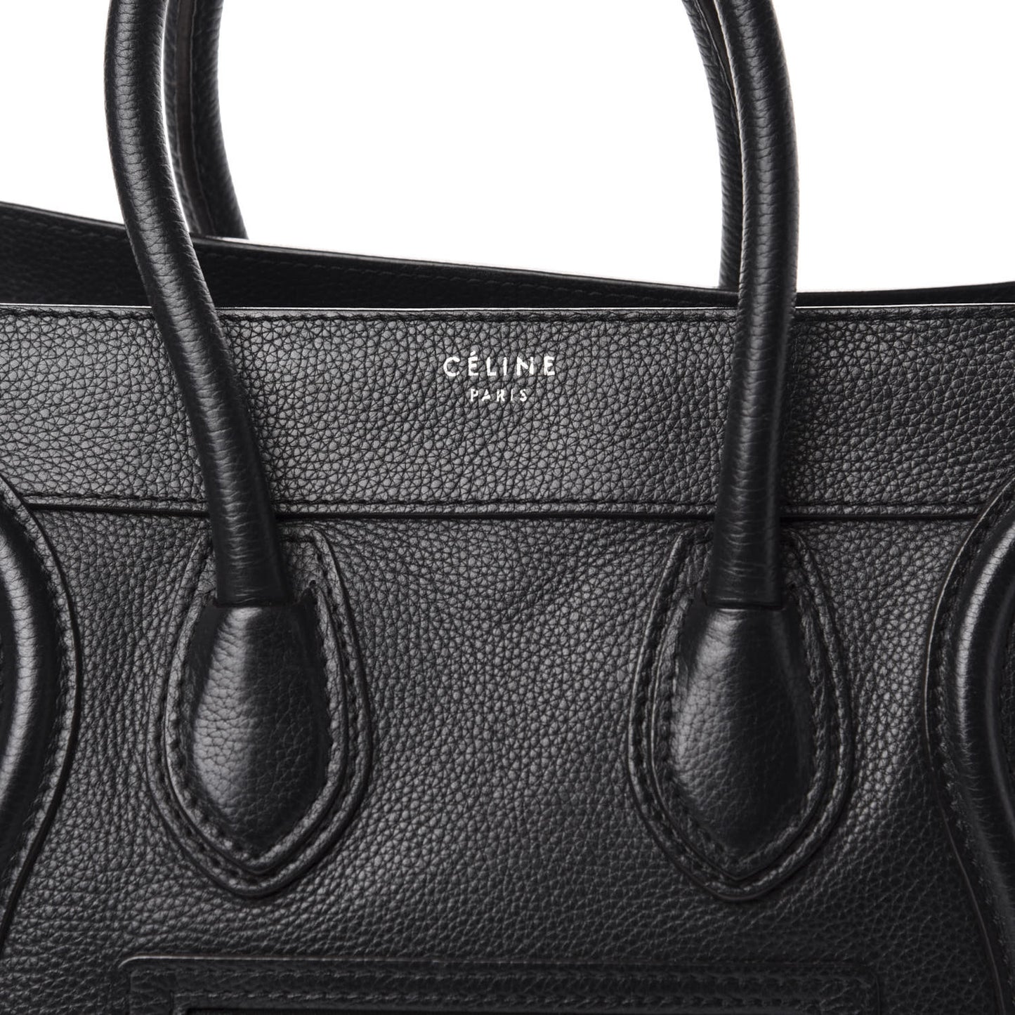 Drummed Calfskin Micro Luggage Black