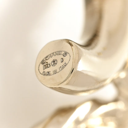 Chanel Metal Crystal CC Hoop Drop Earrings Gold 4 of 6