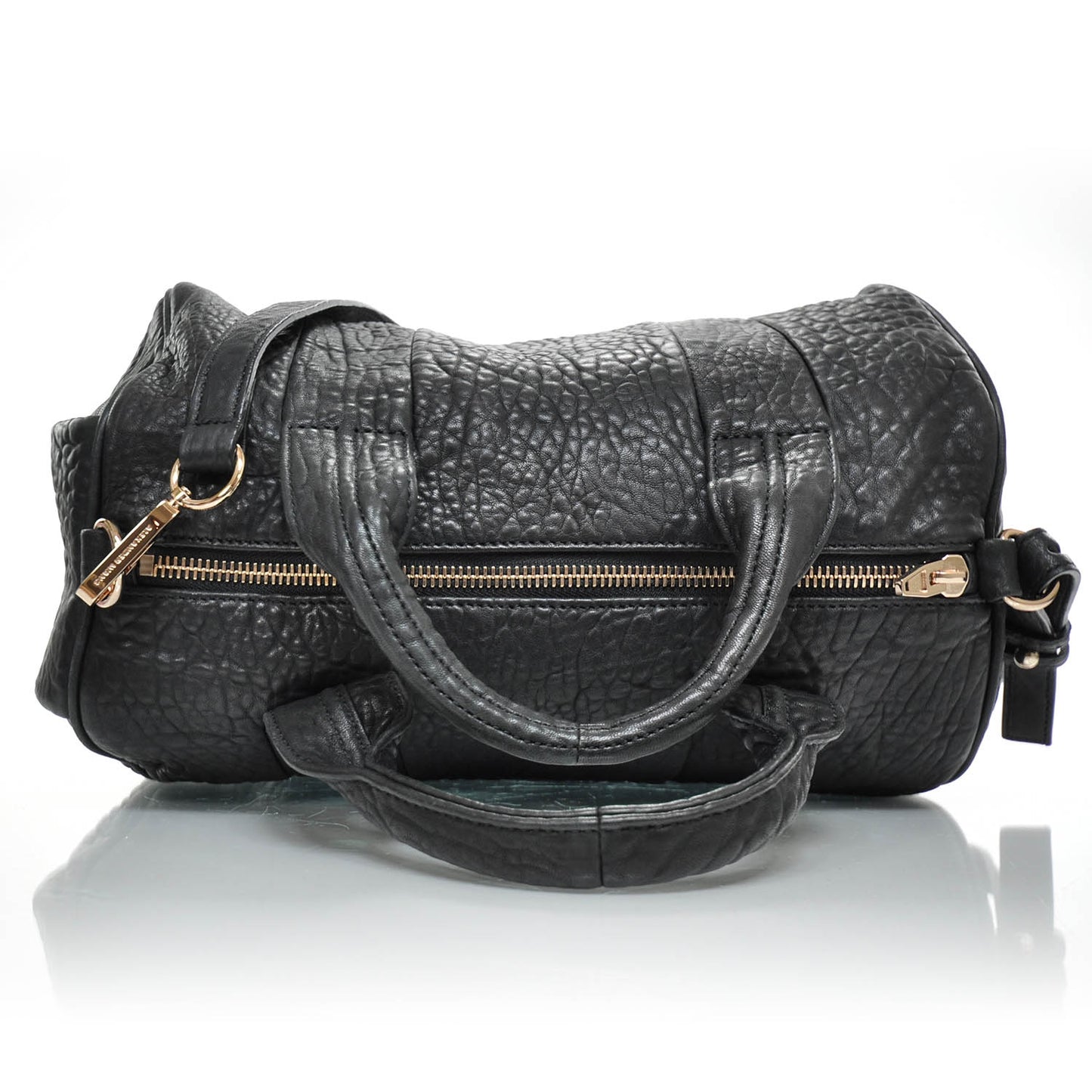 Leather Rocco w Rose Gold Hardware Black
