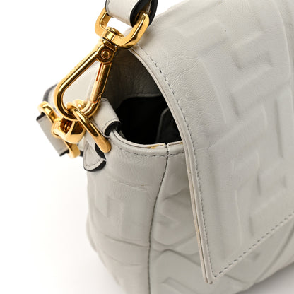 Fendi Nappa FF 1974 Embossed Baguette White 14 of 16