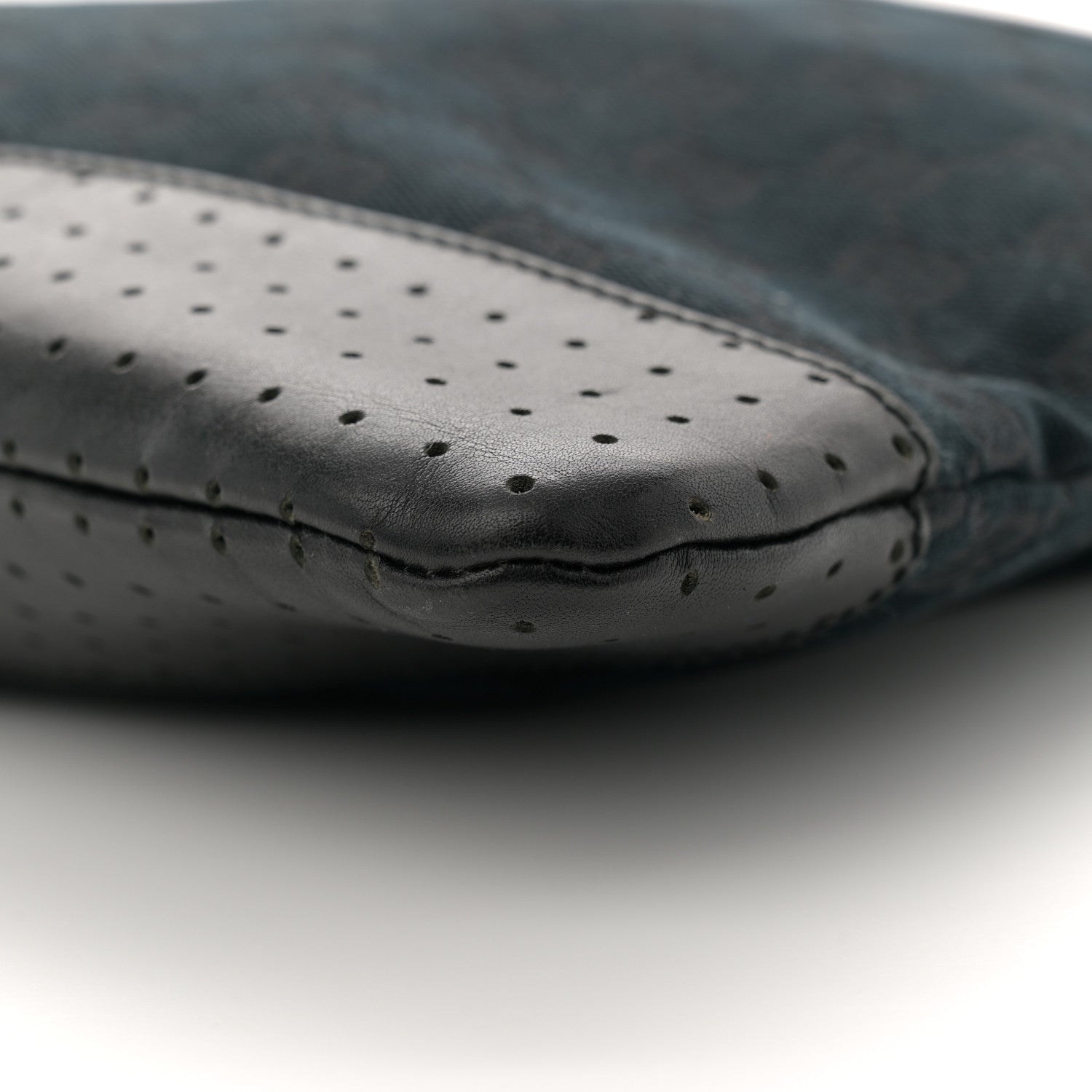 Gucci Monogram Calfskin Perforated Medium Flat Messenger Bag Black 10 of 12