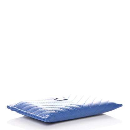 Chanel Caviar Chevron Quilted Card Holder Bright Blue 4 of 9