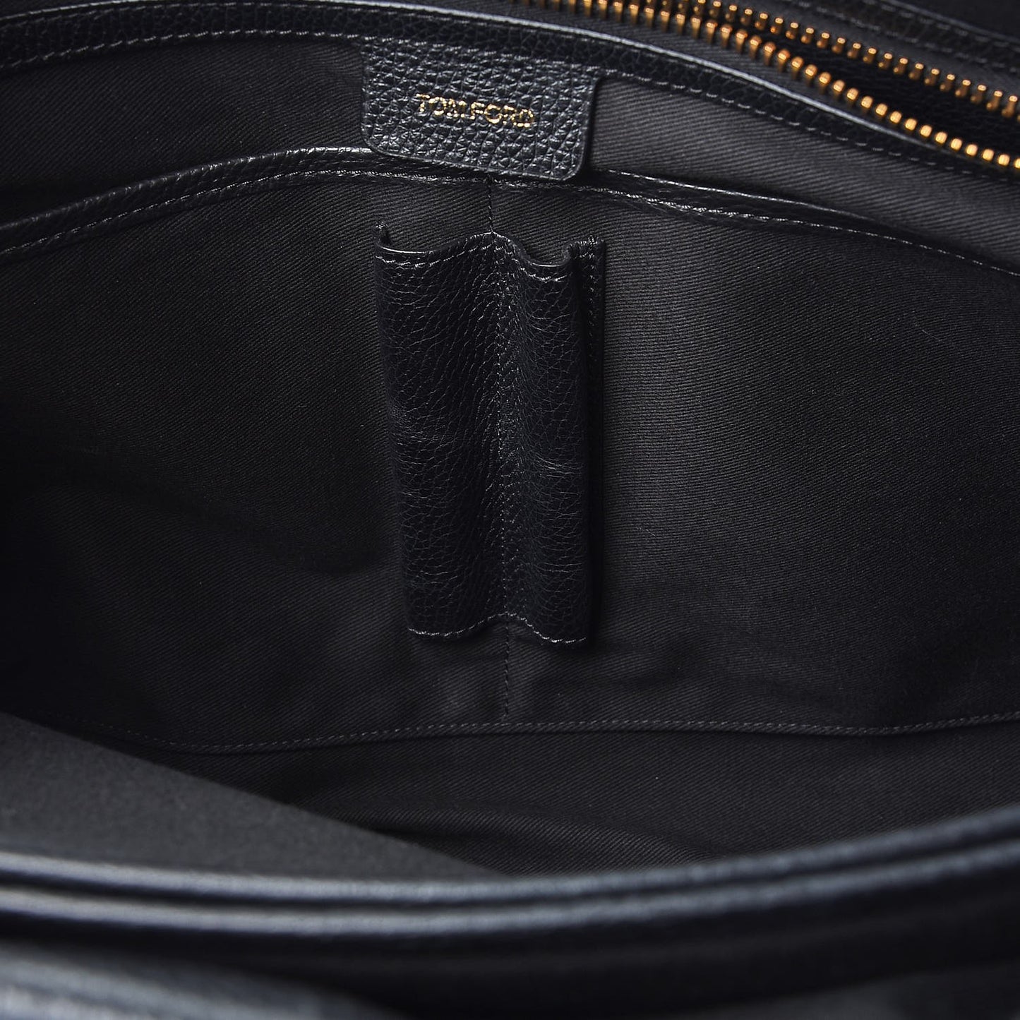 Calfskin Buckley Flat Trapeze Briefcase Black