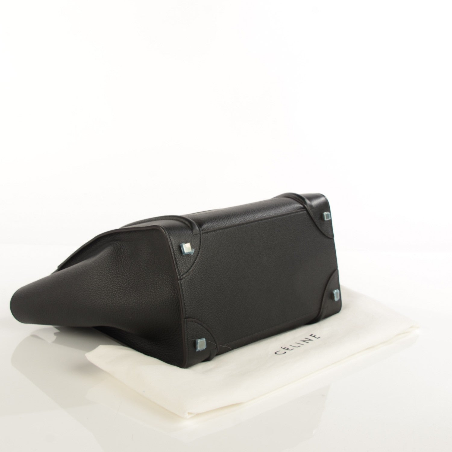 Celine Drummed Calfskin Mini Luggage Black 4 of 8