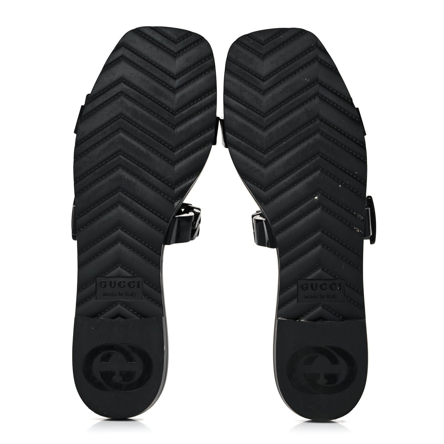 Gucci Rubber Womens Slide Sandals 38 Black 5 of 9