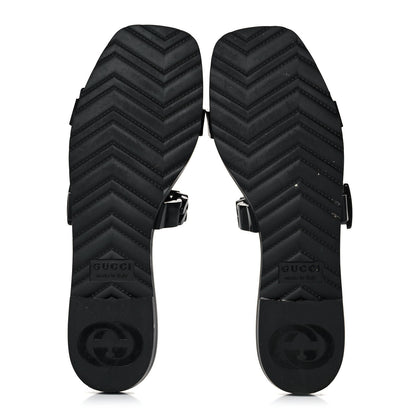 Gucci Rubber Womens Slide Sandals 38 Black 5 of 9