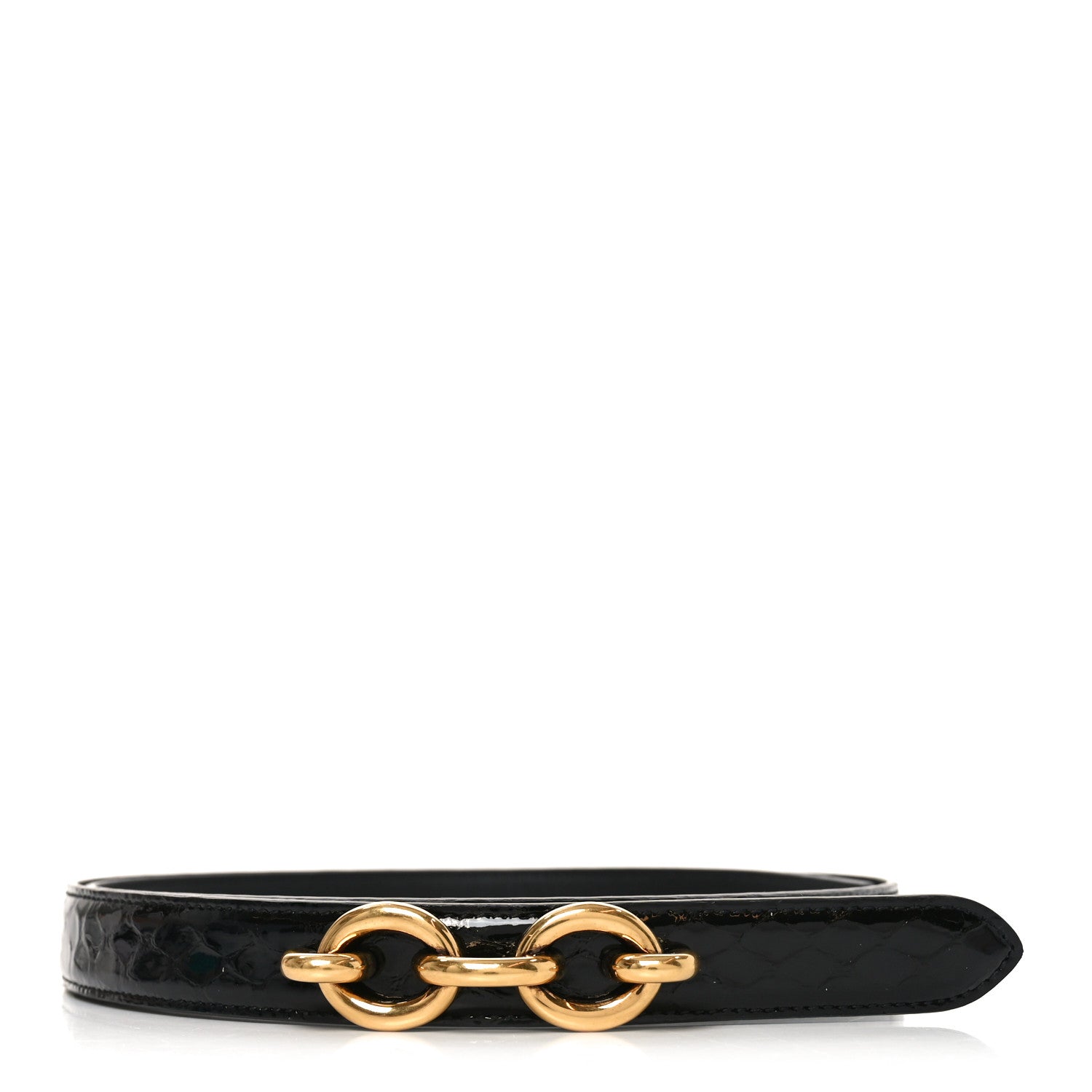 Saint Laurent Patent Calfskin Snakeskin Embossed Maillon 20mm