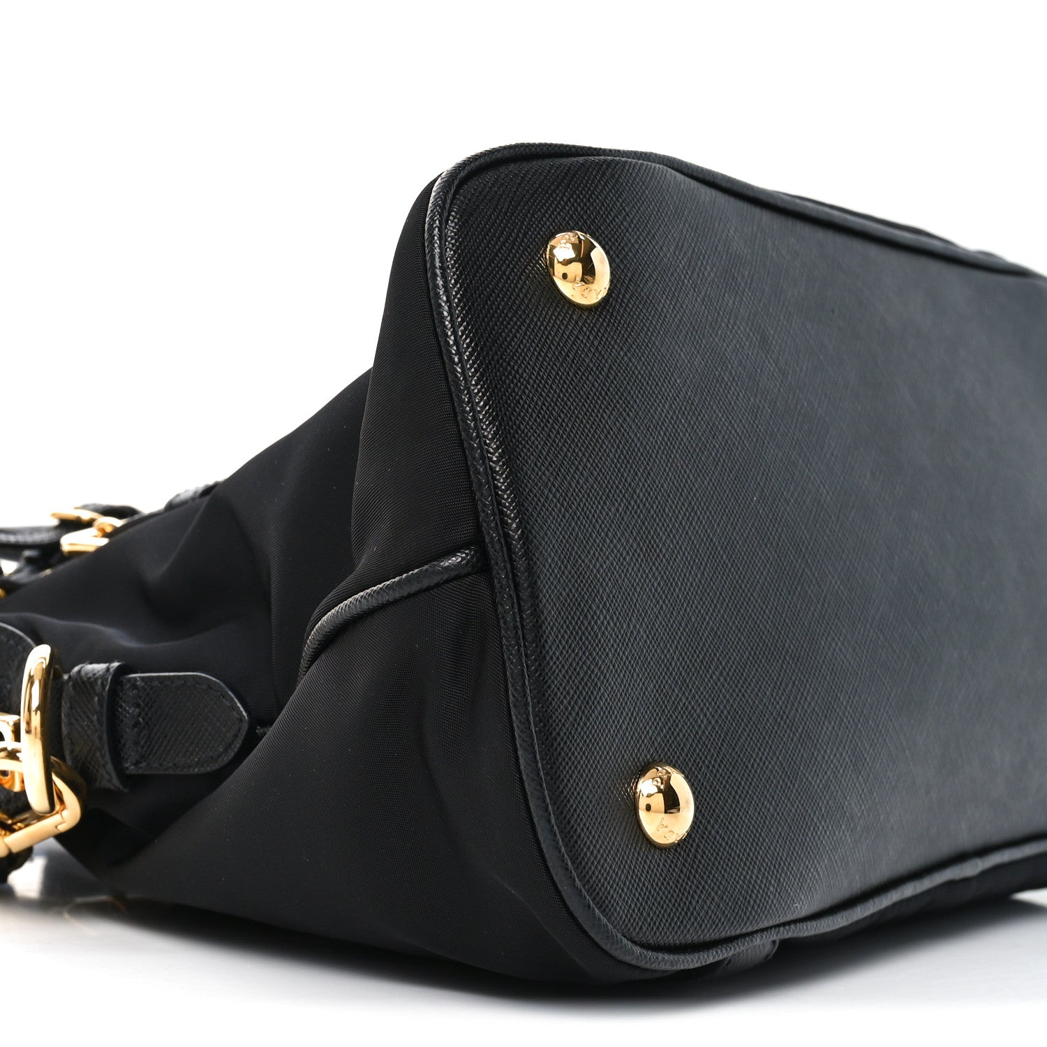 Prada Tessuto Nylon Saffiano Small Tote Black 8 of 9