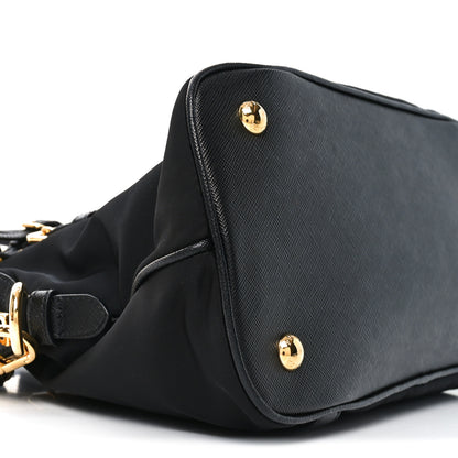 Prada Tessuto Nylon Saffiano Small Tote Black 8 of 9