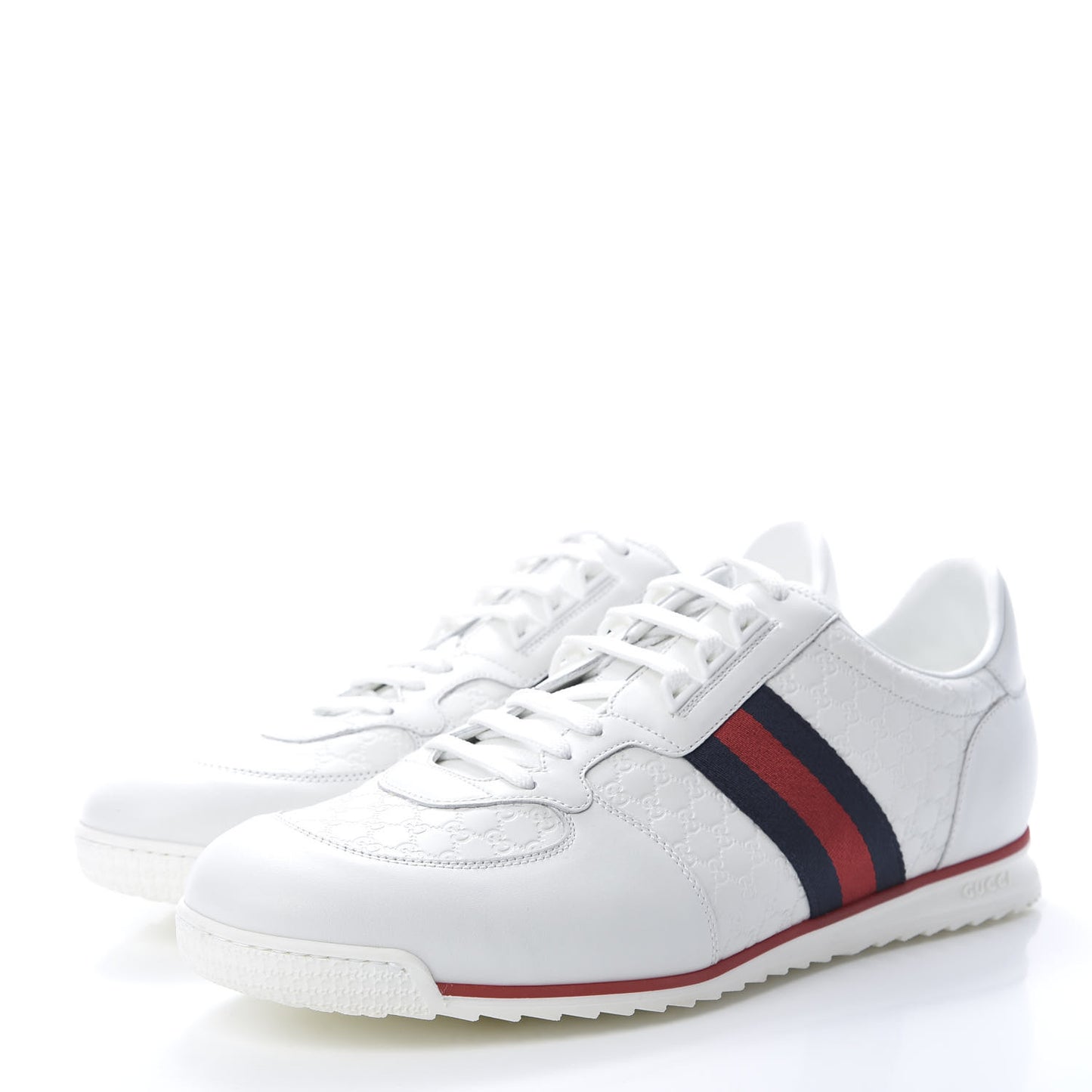 Guccissima Mens Web Sneakers 12 White
