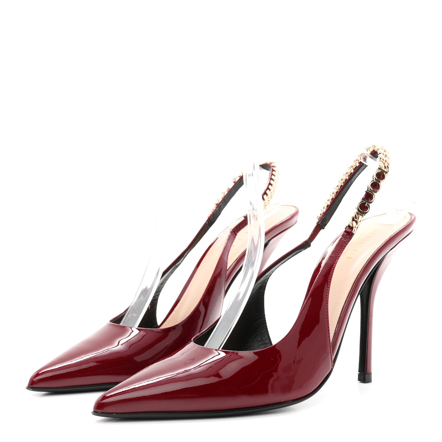 Gucci Patent Signoria Slingback Pumps 39.5 Rosso Ancora 4 of 9