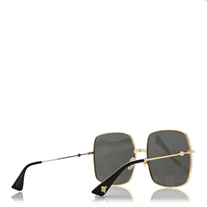 Gucci Metal Rectangular Frame Sunglasses GG0414S Gold Multicolor 4 of 8