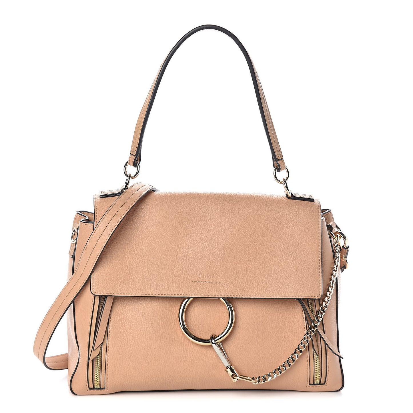 Calfskin Medium Faye Day Shoulder Bag Blush Nude
