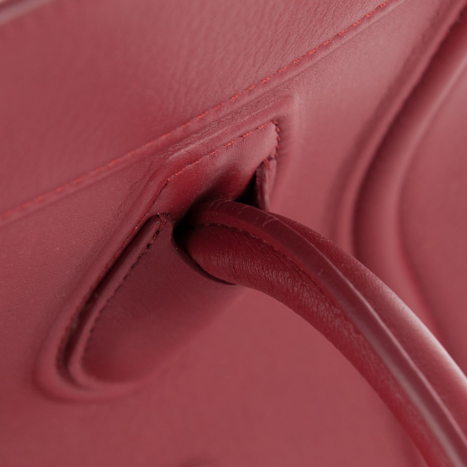 Celine Supple Calfskin Medium Phantom Luggage Red 10 of 13