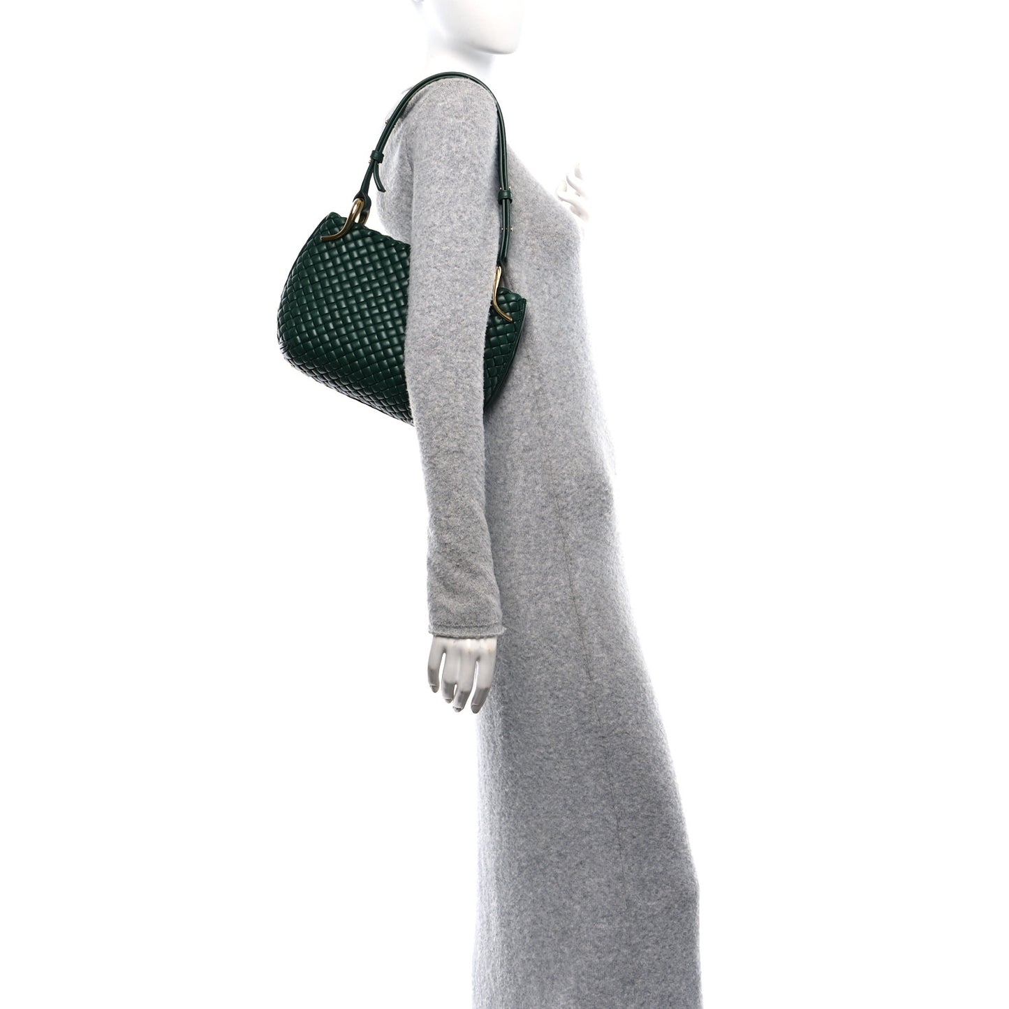 Nappa Intrecciato Small Clicker Shoulder Bag Raintree