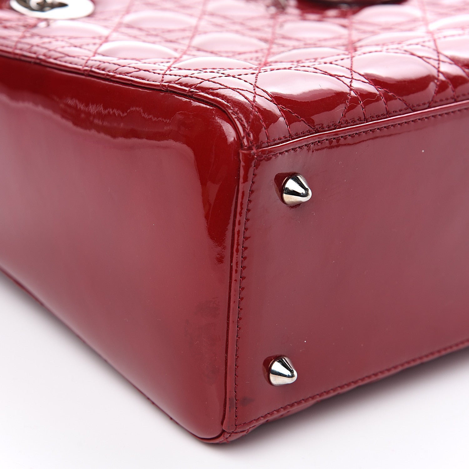 Christian Dior Patent Cannage Medium Lady Dior Red 8 of 10