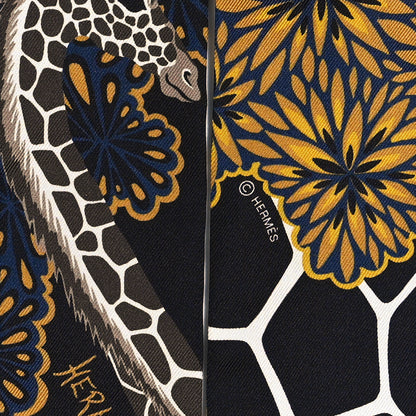 Hermes Silk Three Graces Twilly Black Gold Taupe 3 of 4